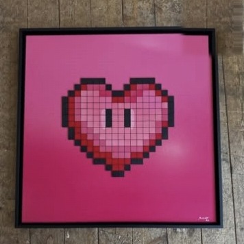 PIXEL HEART — PINK, FRAMED